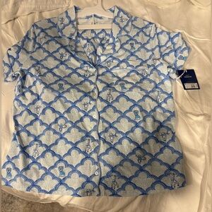 Womens Geo Trellis Short Sleeves & Shorts Pajama Set Blue Roller Rabbit Target L